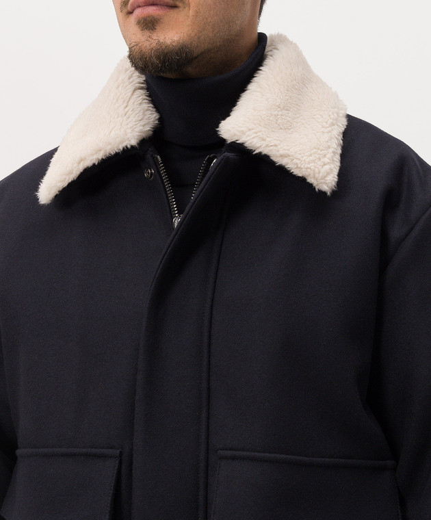Balmain Синя куртка з вовною HH1TF999MI61 зображення 5