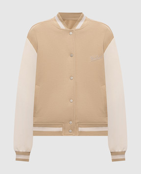 Woolrich Бежева спортивна куртка з вишивкою логотипа CFWWSW2009FRUT5329