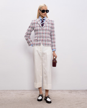 Thom Browne Серый твидовый жакет с шерстью FBC955AF1104