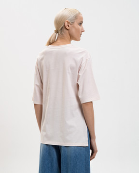 Twinset Розовая футболка с драпировкой 261TE2100