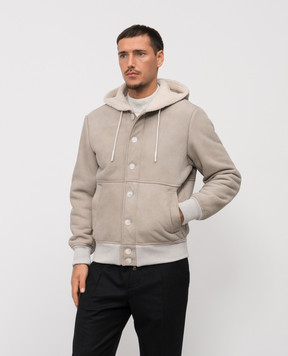 Cashmere&Whiskey Бежева укорочена дублянка з капюшоном DF901