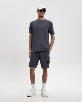 Stone Island Сірі шорти з логотипом L1S156200011S0051