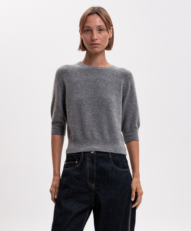 3.1 Phillip Lim Серый джемпер с шерстью с короткими рукавами P26270588CWB изображение 3
