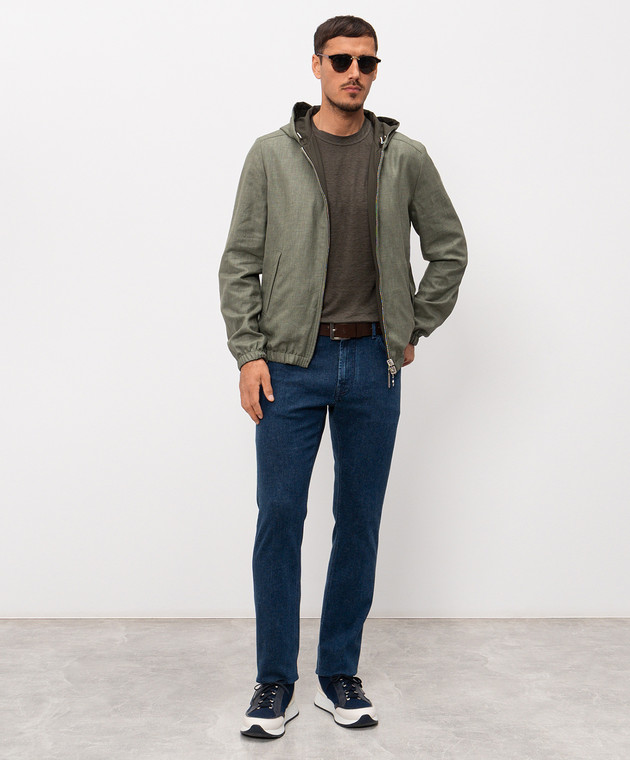 Stefano Ricci Зеленая двусторонняя куртка с шерстью и льном MDJ6200410PL001H изображение 3