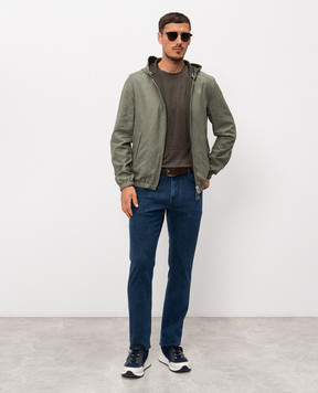 Stefano Ricci Зеленая двусторонняя куртка с шерстью и льном MDJ6200410PL001H