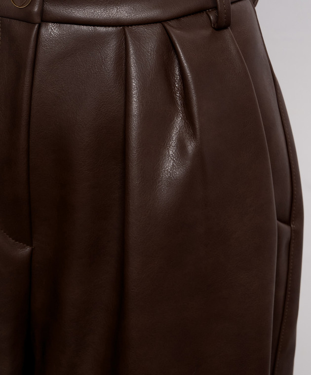 Rowen Rose Коричневые брюки PNTRR286ECOLEATHER изображение 5