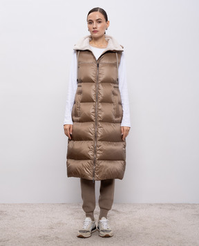 Peserico Коричневий пуховий жилет S033412200B