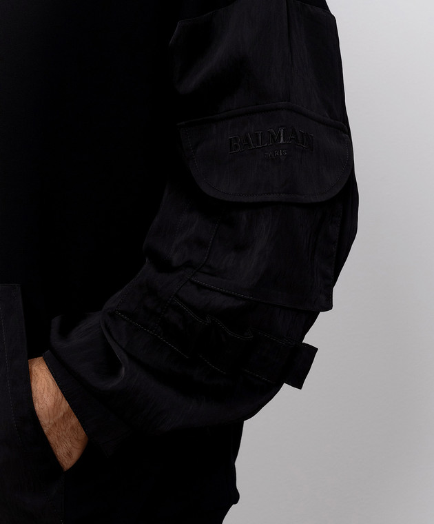 Balmain Чорне худі HH1JT280BD59 зображення 5