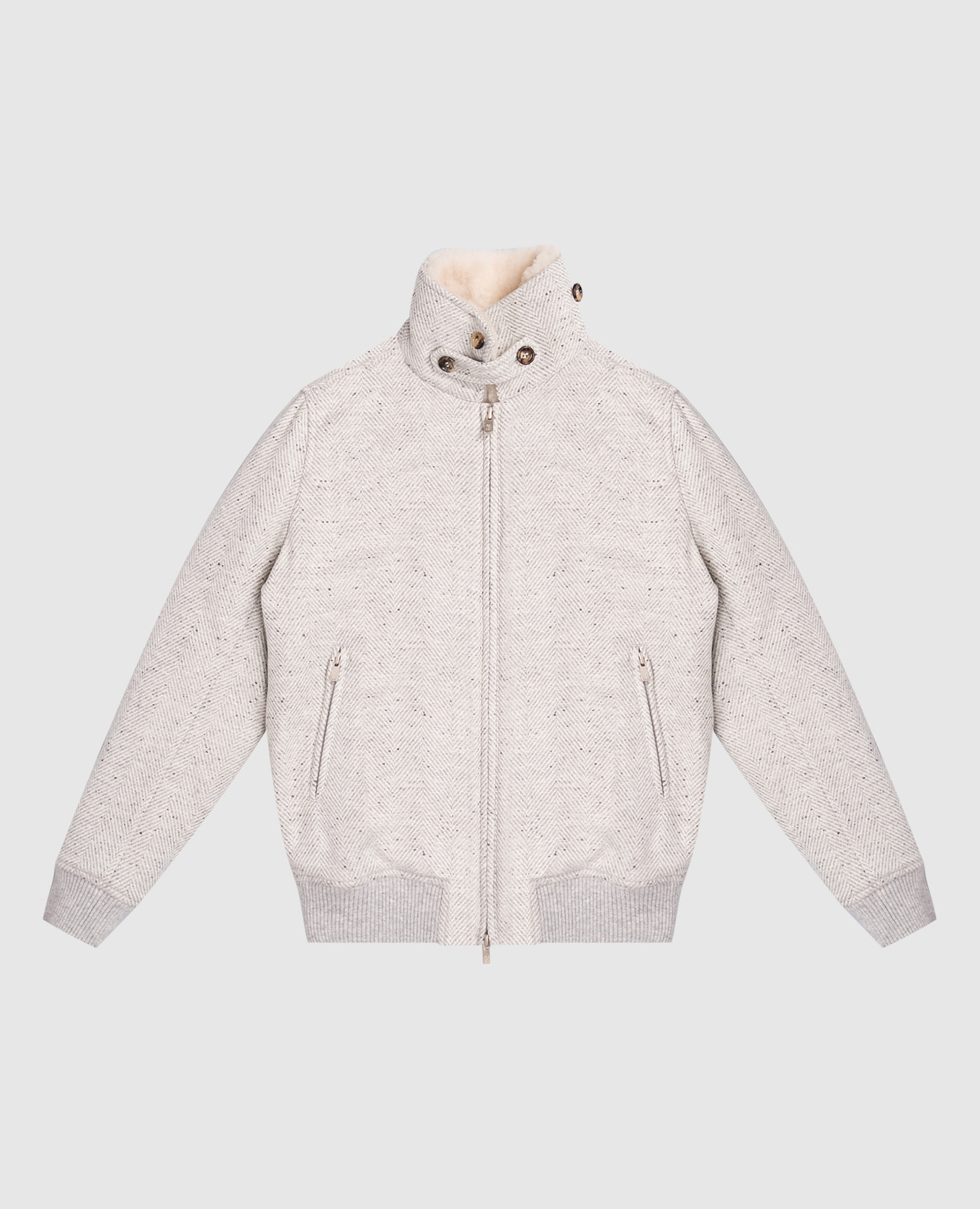 

Детская серая куртка из шерсти и кашемира с мехом, Серый, Куртки