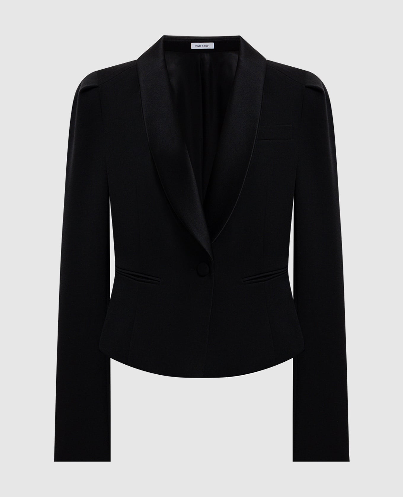 Чорний смокінг-жакет з вовни