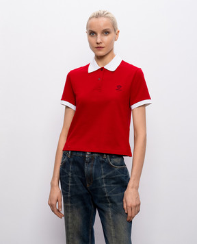 Versace Красное поло с вышивкой 10242351A17681
