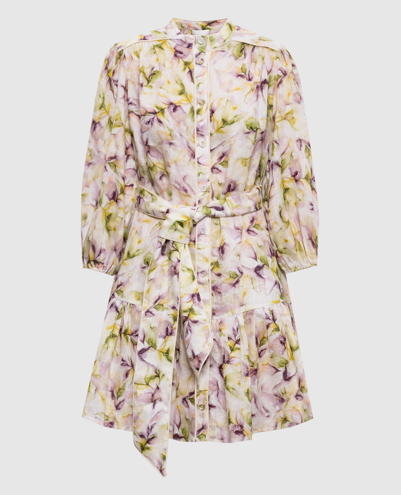 

Платье Rianne из льна в акварельном принте, Белый, Повседневные платья