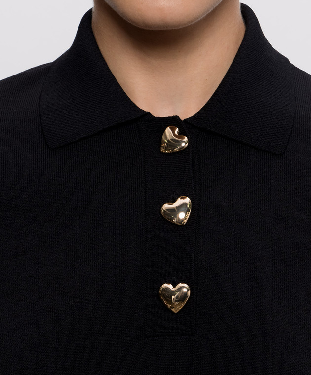 Twinset Черное поло с оборкой 262TP3141 изображение 5