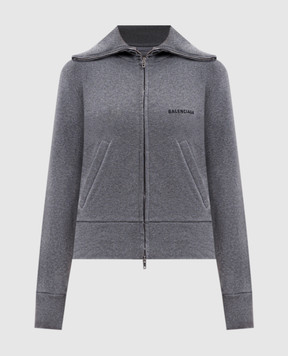 Balenciaga Серая меланжевая спортивная куртка A009S3TUVA4