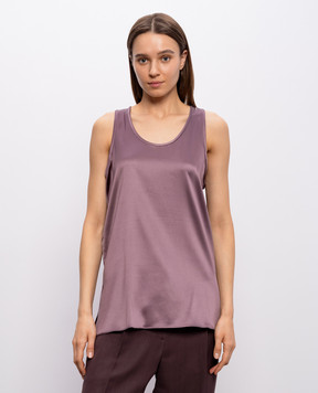 Brunello Cucinelli Фіолетовий топ із шовку M0C59DZ300