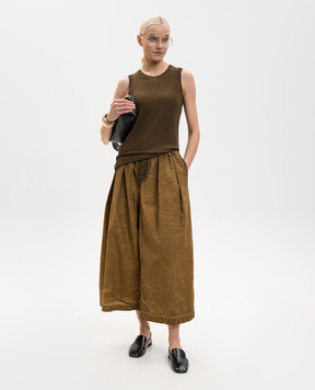 UMA WANG Коричневі кюлоти з вінтажним ефектом UP3021