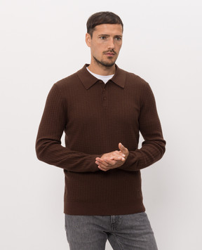 Trussardi Коричневое поло из шерсти в узор M0148000112NMK646K36