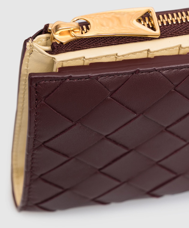 Bottega Veneta Бордовый кожаный портмоне Intrecciato 749940VCPP6 изображение 4