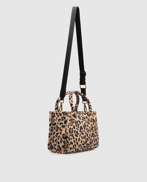 Twinset Бежева сумка-тоут в леопардовий принт 261TB7290