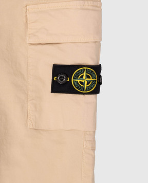 Stone Island Детские бежевые джоггеры с логотипом патча L1S163100003S000124