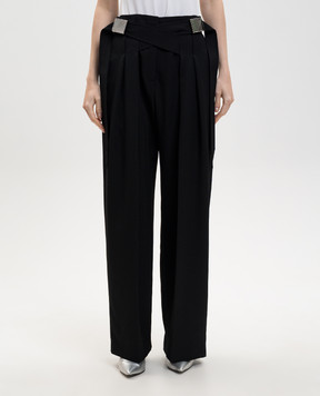 The Attico Чорні штани з вовни 260WCP00286WWW065AA