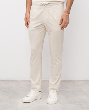 Enrico Mandelli Бежевые брюки из шерсти GYM02B5650