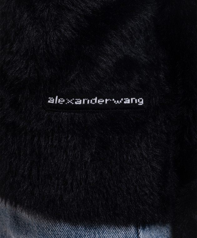 Alexander Wang Черный кардиган с нашивкой логотипа 1KC4263081 изображение 5
