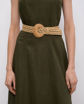 Twinset Бежевий плетений ремінь з логотипом 261LM5BFF