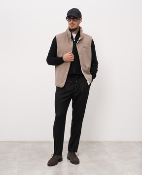 Brunello Cucinelli Брюки из шерсти черного цвета ME226E1710