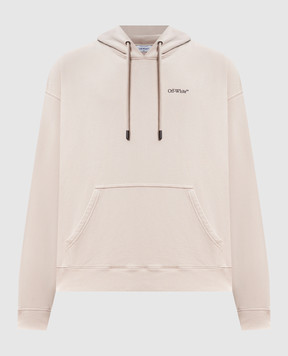 Off-White Бежево худи с эмблемой Half Arrow 44MBB085S26F00A