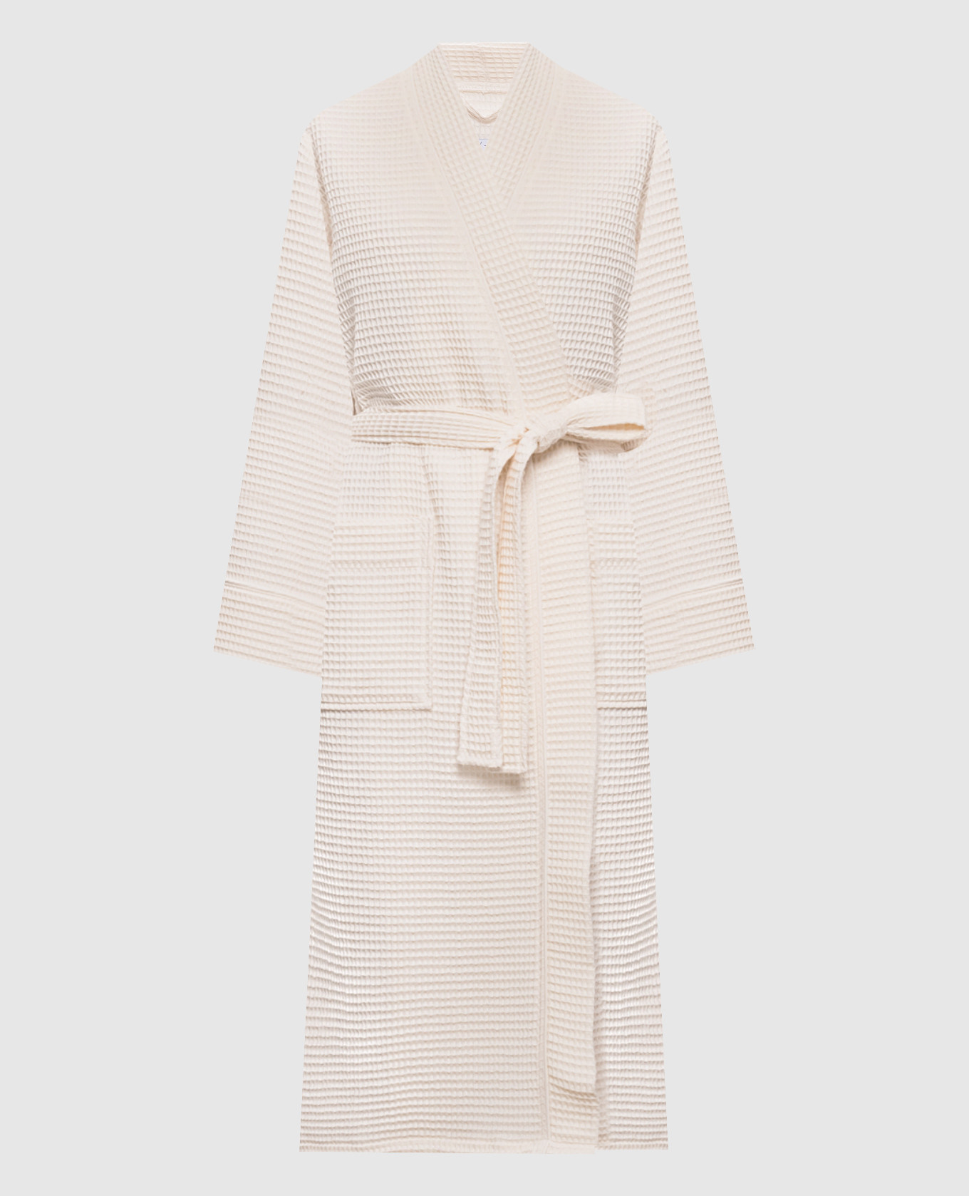 Вафельный халат цвета айвори