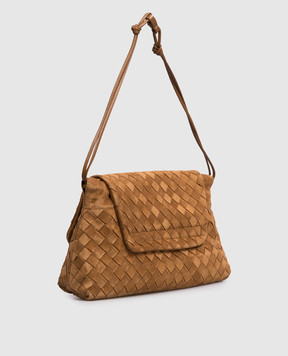 Bottega Veneta Замшевая коричневая сумка Giorno 857657V5ZZ0