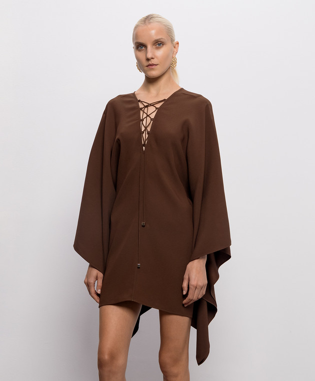 Taller Marmo Коричневое платье мини Sahara PF2615 изображение 3
