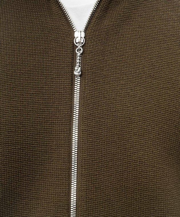 Bottega Veneta Кардиган кольору хакі з вовною 862729V68M0 зображення 5