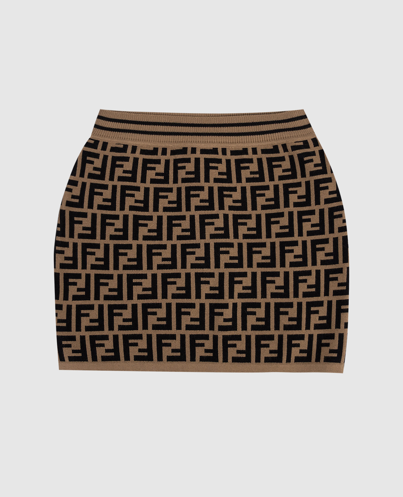 

Детская коричневая юбка с брендовым узором FF, Коричневый, Юбки Мини