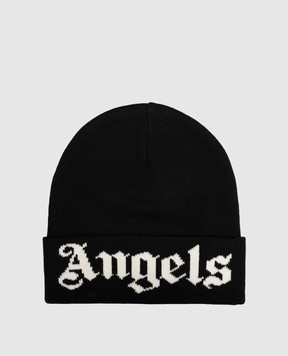 Palm Angels Чорна шапка з візерунком логотипа PAMLC003KN003m