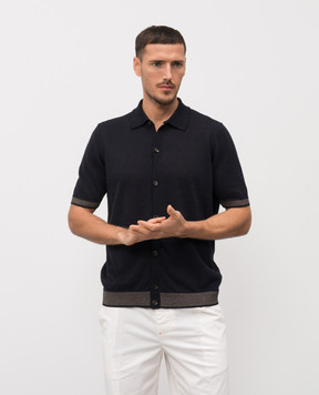 Peserico Синя сорочка з льоном R59499F129056R