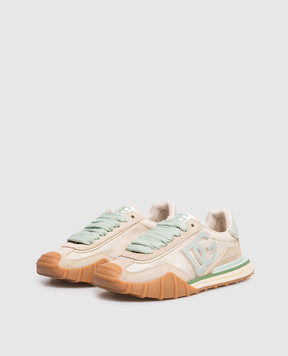 Dolce&Gabbana Бежевые комбинированные кроссовки DG Athletic с логотипом CK2384AZ681
