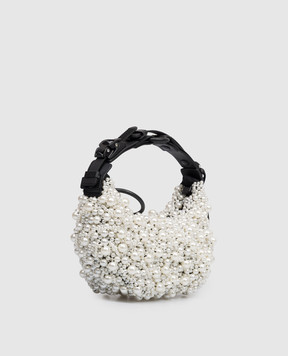 Innerraum Белая сумка-хобо HM0 с бусинами в виде жемчужин HM0WHPEARLS