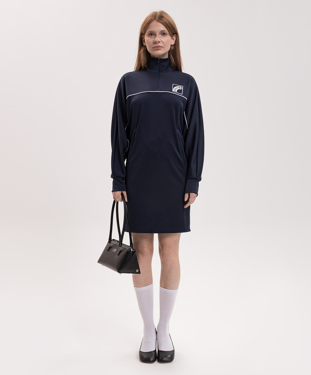 Maison Margiela MM6 Синее платье с контрастным принтом S62DA0103M25046 изображение 2