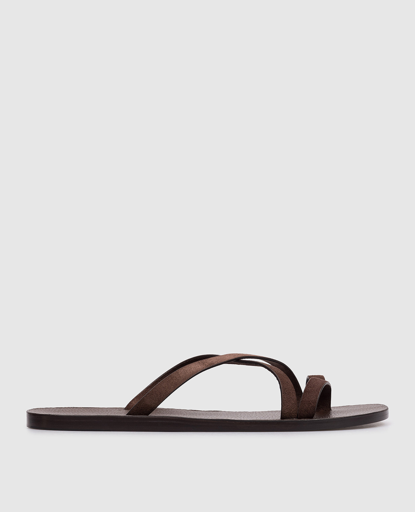 Коричневые замшевые шлепанцы