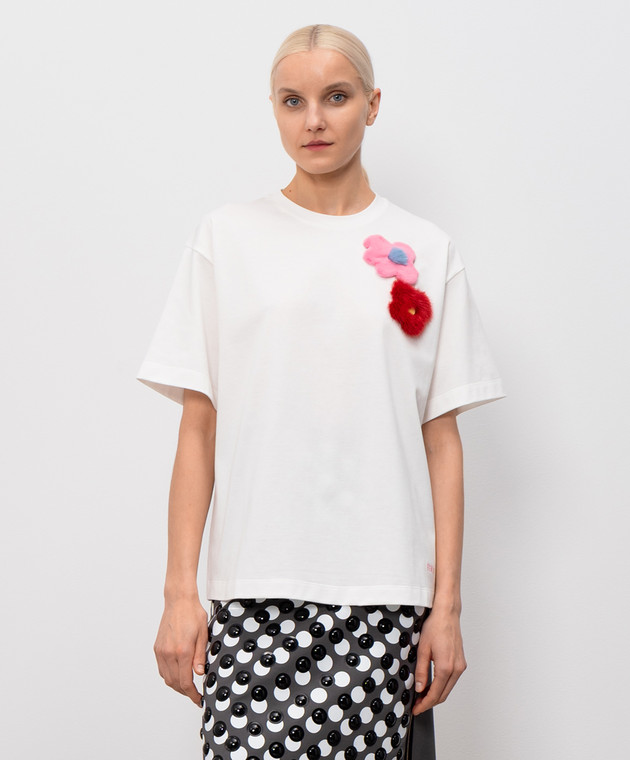 Fendi Біла футболка із брошками FS9776AOUH зображення 3