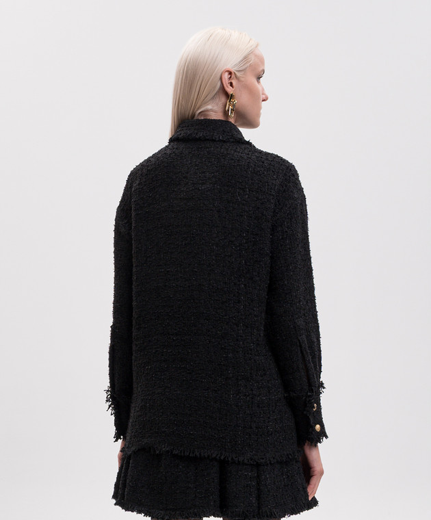 Balmain Чорна твідова сорочка HF1HD005XM07 зображення 4