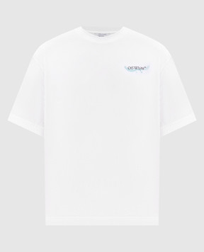 Off-White Біла футболка з брендовим принтом 44MAA120S26J00E