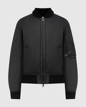 Cashmere&Whiskey Чорна укорочена дублянка в стилі бомбера DF896