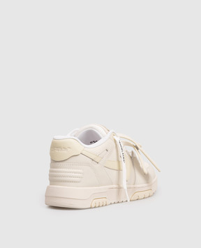 Off-White Бежевые кожаные кроссовки Out Of Office с эмблемой Arrow OWIA259F25LEA003