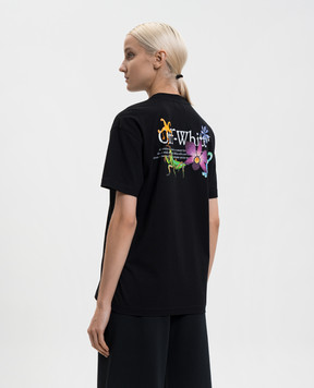 Off-White Черная футболка с принтом Soft Life 2AA089S26JER005