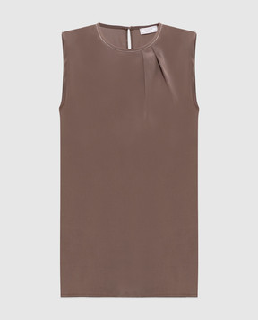 Peserico Коричневий топ із шовку A0863407325