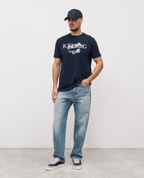 Iceberg Голубая футболка с вышивкой логотипа F0106325