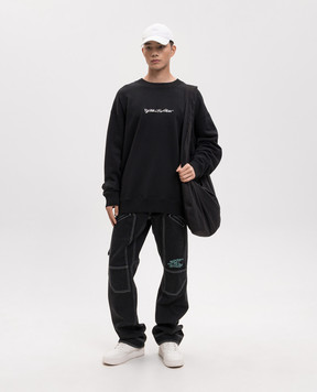 Off-White Чорний світшот з вишивкою Script Arrow 44MBA054S26F001